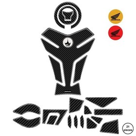 Resim Honda Cl250 2025 İle Uyumlu Kaydırmaz 6d Karbon 21 Parça Tank Pad Seti Gc75 KARBON 