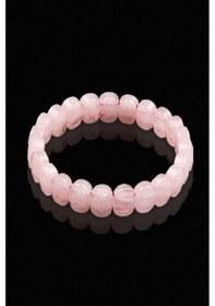 Resim Pembe Kuvars 8 x 14 mm Özel Kesim Doğal Taş Bileklik Çok Renkli 