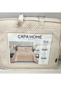 Resim Çapa Home Yeni Nesil Nubuk Yaz - Kış Modern Lüks Yatak Örtüsü, Pollen , Tek Kişilik Bej 