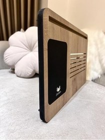 Resim markentegra Katlanır Ayaklı Laptop Sehpası - Tablet ve Telefon Bölmesi 