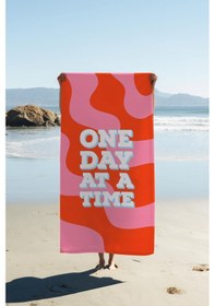 Resim Dijital Baskı Plaj Deniz Havlusu One Day At A Time Desenli Peştamal Hvl0176 Renkli 