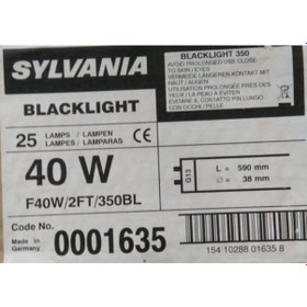 Resim F40W 2Ft 350Bl T12 Blacklıght Sinek Floresan 60Cm Ampul Sylvania 
