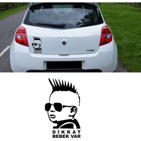 Resim Melek Pazarı 10 X 16 Cm Dikkat Arabada Bebek Var Sticker 