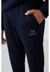 Resim Tommylife Tommy Life Soft Vişne-lacivert Pamuklu Kalın İçi Tüylü Yumuşak Dokulu Standart Fit Nakışlı Erkek Çocuk Eşofman Kırmızı - Lacivert 