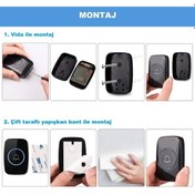 Resim Kablosuz Kapı Zili Ledli Uzaktan Kumandalı Işıklı Kapı Zili 