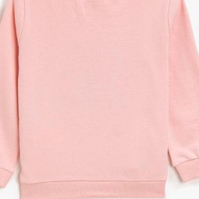 Resim Kız Bebek Pamuklu Pullu Bisiklet Yaka Uzun Kollu Sweatshirt 