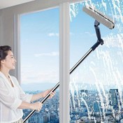 Resim 2'si 1 Arada Ayarlanabilir Squeegee ve Boşluk Fırçası ile Pencere Temizleyici - İç ve Dış Mekan Pencereleri, Duş ve Duş Kapıları için Yüksek Erişimli Cam Temizleme Aracı, Ev, Ofis ve Ticari Kullanım için Mükemmel, Pencere Temizleme Aracı | Ayarlanabilir Squeegee | Metal Plastik Yapı, Pencere Temizleme Fırçası 