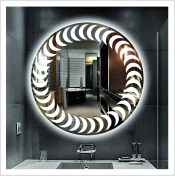 Resim Dnr-Mirror50 Cm Beyaz Ledli Tasarım Kumlamalı Banyo Aynası Makyaj Aynası Işıklı Ayna 