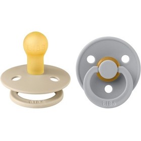Resim Bibs Colour İkili Kauçuk Emzik- Vanilla/cloud 0-6 Ay Krem - Gri 