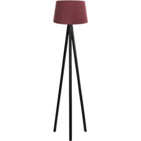 Resim Ağaç Ustası Düz 3 Ayak Tripod Lambaderabajur Köşe Lambası Ahşap Siyah Ağaç Dekor Lamba Aplik Masif Doğal 