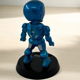 Resim Iron-Man Süper kahraman 13 cm sallanan kafa karakter - Mavi 