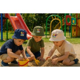 Resim Kitti LACİVERT ERKEK ÇOCUK BASKILI KETEN ŞAPKA 
