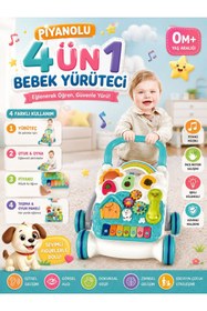 Resim SAZE Piyanolu 4’ü 1 Arada Bebek Yürüteci Işıklı Müzikli Eğitici Aktivite Masası 0M+ ( BIB-6017 ) 