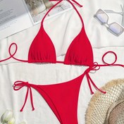 Resim Semman Temmuz Özel Kadınlar için Düz Renk Seksi Bikini Mayo Takımı 
