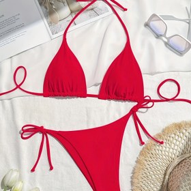 Resim Semman Temmuz Özel Kadınlar için Düz Renk Seksi Bikini Mayo Takımı 