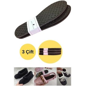 Resim 3 Çift Delikli Eva Keçe Panduf Hobi Örgü Patik Tabanı 3 Katlı Konforlu Patik Tabanlığı Kaydırmaz 