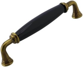 Resim Kapıdağı Porselen Antik Sarı Siyah Kulp 128 mm Mobilya Çekmece Mutfak Dolabı Dolap Kapak Kulb Kulpu 