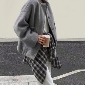 Resim Kadın Pilot Ceketi, İlkbahar Sonbahar Uzun Kollu Beyzbol Mont Casual Moda Kış Giyim Düğmeli Sokak Trend 
