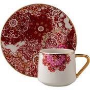 Resim Jumbo Red Lace 2 Kişilik Kahve Fincan Takımı 