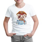 Resim Köpek - Korsan Beyaz Çocuk Tshirt 