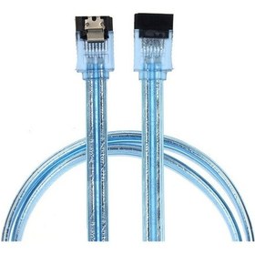 Resim 50Cm Sata 3.0 Data Kablosu Mavi L Model Kablo Metal Kilitli 