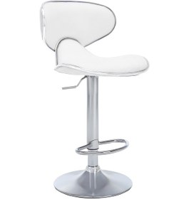 Resim Bürocci Zen Bar Taburesi - Beyaz Modern Deri Metal Ataklı Yüksek Tezgah Sandalyesi - 9549s0486 Beyaz 