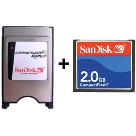 Resim Sandisk Pcmcıa-Cf Adaptör + 2Gb Cf Kart Compact Flash 