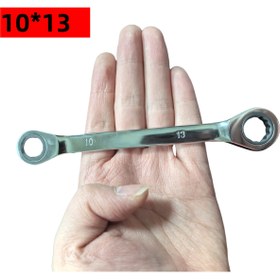 Resim Çift Başlıklı Cırcır Anahtarı 10 & 13mm - Ev Tamirleri için Karbon Çelik Manuel Araç, Değiştirilebilir Başlar, Dayanıklı ve Hafif Tasarım 