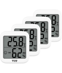 Resim Vıt 4'lü Iç Mekan Dijital Isı ve Nem Ölçer Beyaz Termometre WVT17-03 