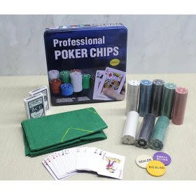 Resim Metal Kutulu 400 Chip ve 2 Adet Iskambil Kağit Setine Sahip Poker Oyunu ALK3538 