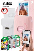 Resim Fujifilm Instax Mini Link 2 Toz Pembe Akıllı Telefon Yazıcısı Ve Mega Hediye Seti 