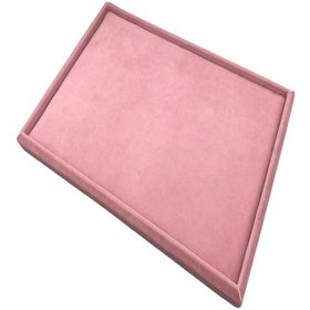 Resim Yerli Üretim Süet Kumaş Pembe Renk 34/24 Cm Takı Servis Sunum Tab Pembe 