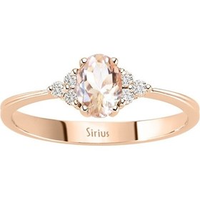Resim Sirius Pırlanta Ve Oval Morganite Taşlı Saga Yüzük 0817R0273 