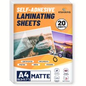 Resim 20 Yaprak Mat Şeffaf Kendinden Yapışkanlı Laminasyon Kağıdı - A4 Boyutu (21.08x29.72 cm) Su Geçirmez Vinil Etiket Film, Makine Gerektirmez, Belge için Kolay ve Dayanıklı Koruma 