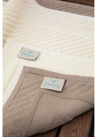 Resim Leoline %100 Pamuk Premium 2'li Ayak Havlusu Kahverengi - Krem 