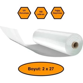Resim 160 Micron Naylon Örtü, Şeffaf Su Geçirmez Naylon, 2X27 Metre 