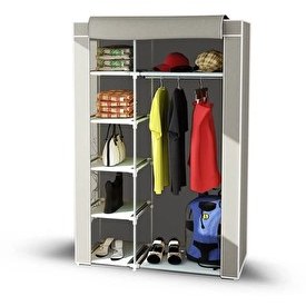 Resim Reyo Teknor Elit Yandan Raflı Çelik Profilli Bez Dolap Gri 