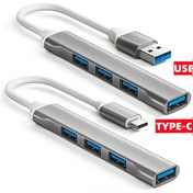 Resim Mini USB Genişletici ile Entegre Tasarım - Type-C'den USB 3.0'a, 3 USB 2.0 Portu, Şarj Gerektirmez, Akıllı Telefonlar, Klavyeler, Fare Cihazları, Depolama Cihazları, Dizüstü Bilgisayarlar, Tabletler ve Daha Fazlası ile Uyumlu 