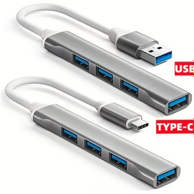 Resim Mini USB Genişletici ile Entegre Tasarım - Type-C'den USB 3.0'a, 3 USB 2.0 Portu, Şarj Gerektirmez, Akıllı Telefonlar, Klavyeler, Fare Cihazları, Depolama Cihazları, Dizüstü Bilgisayarlar, Tabletler ve Daha Fazlası ile Uyumlu 