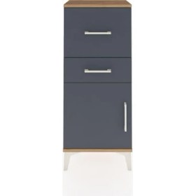 Resim Arges Komodin Tek Raflı 2 Çekmeceli Tek Kapaklı 44X30X106 Çam-Antrasit 