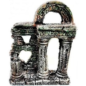 Resim Sütunlu Harabe Kaya Akvaryum Dekoru 22 CM Çok Renkli 