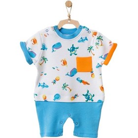 Resim Andywawa Erkek Bebek Doğa Temalı Renkli Tulum AC21863R Mavi 