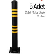 Resim 5'li Sabit Metal Direk Seti, Metal Duba 75 X 9 Cm-3595 