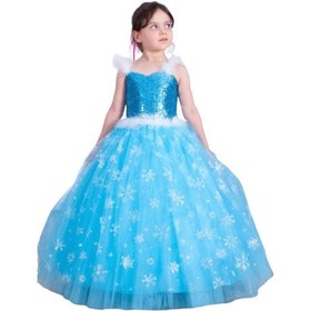 Resim Elsa Frozen Gelinlik Abiye-Kostüm 
