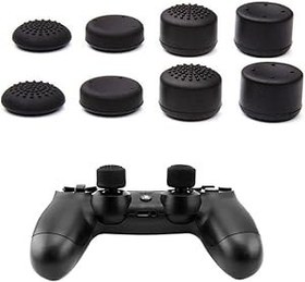Resim Booge PS5, PS2, PS3, PS4 Xbox 360, Wii U Controller için 1 Adet 8'li Başparmak Tutacağı Thumbstick Seti, Siyah 