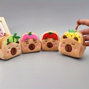 Resim 1 adet Çizgi Film Meyve Serisi Bozuk Para Cüzdanı, Peluş Bebek Kesesi, Polyester, Elde Yıkama/Kuru Temizleme, Sarı 