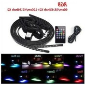 Resim Trendooze Turcoshop11 Araç Altı Ses Uzaktan Kumandalı Rgb Led 4lü Şerit 35.43 47.24 Inch 