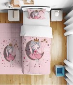Resim DT KIDS Ay Prenses Pembe Çocuk Yatak Örtüsü 