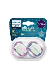 Resim Philips Avent Ultra Air Night Karanlıkta Parlar Gece Emziği 6-18 Ay Kız Çok Renkli 