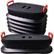 Resim Pazly Cbtx 18l Collapsible Trash Can With Telescopic Storage Box, Folding Storage Bin, Black Lid, Ergonomic Design 